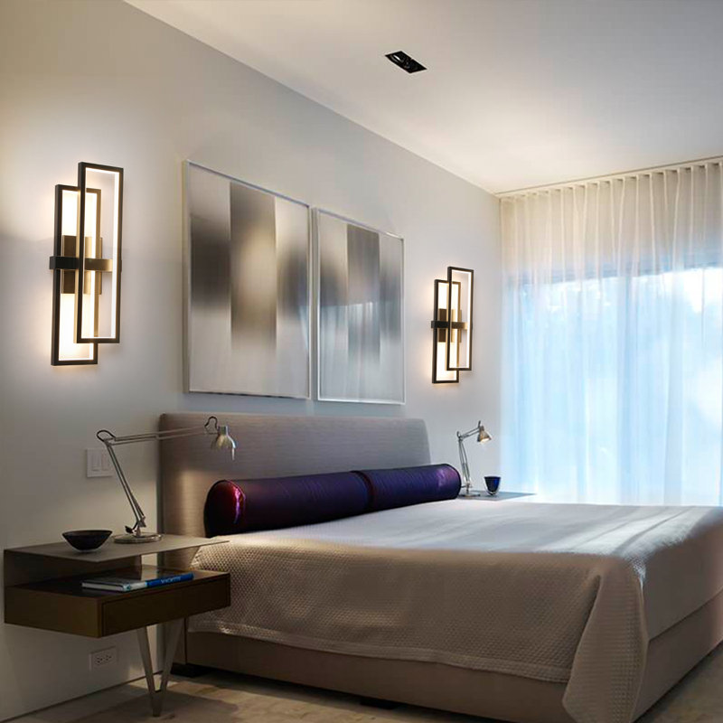 Orren Ellis LED 20W Modern Wall Sconces Triac Dimming Black Painting